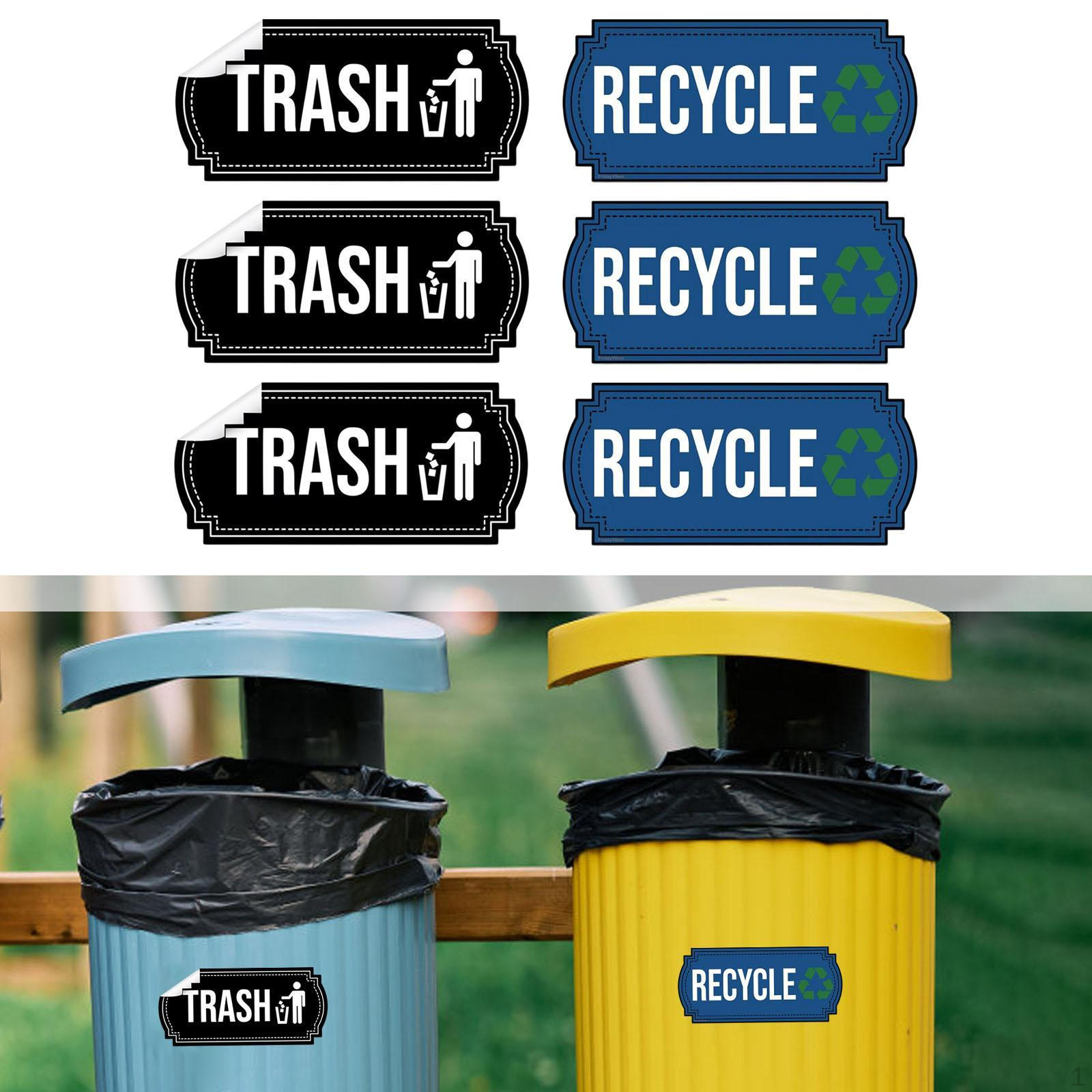 6 Pieces Trash and Recycle Stickers Decal Portable Self Paste Sorting Stickers, Recycling Bin Labels blue and black
6 Pieces Trash and Recycle Stickers Decal Portable Self Paste Sorting Stickers, Recycling Bin Labels blue and black