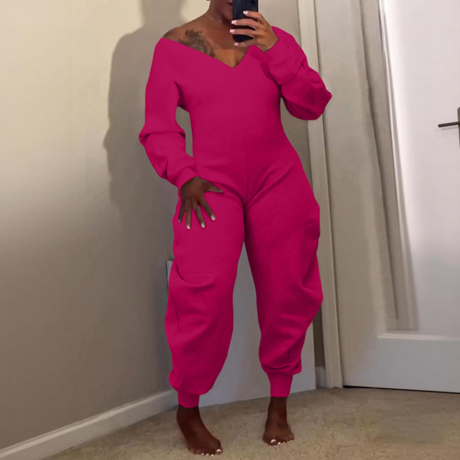 Women s Solid Color Jumpsuit Flared Pants Tight V-neck Sexy Long Sleeved Jumpsuit XL винний
Women s Solid Color Jumpsuit Flared Pants Tight V-neck Sexy Long Sleeved Jumpsuit XL винний