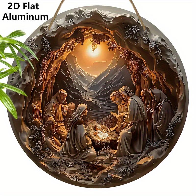 2D Flat Aluminium Nativity Round Sign - Charming Holy Night Figurine Ornaments - Aluminium Manger Sign - Ideal for Front Door, Wall, Porch, Window 7.87×7.87inch
2D Flat Aluminium Nativity Round Sign - Charming Holy Night Figurine Ornaments - Aluminium Manger Sign - Ideal for Front Door, Wall, Porch, Window 7.87×7.87inch