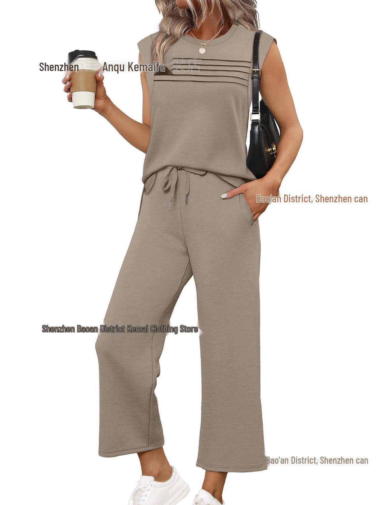 2026 Spring/Summer Women s Fashionable Comfortable Hoodie Vest Pure Color Set Medium хаки
2026 Spring/Summer Women s Fashionable Comfortable Hoodie Vest Pure Color Set Medium хаки