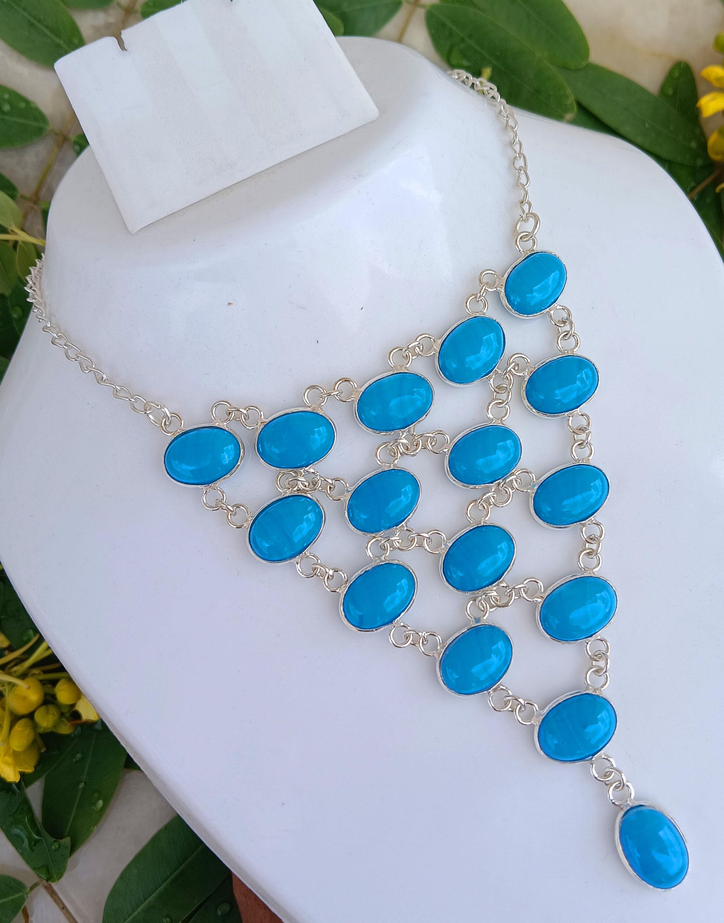 Blue Chalcedony Gemstone 925 Sterling Silver Plated Unisex Fashion Necklace Jewelry For Gift m синій
Blue Chalcedony Gemstone 925 Sterling Silver Plated Unisex Fashion Necklace Jewelry For Gift m синій