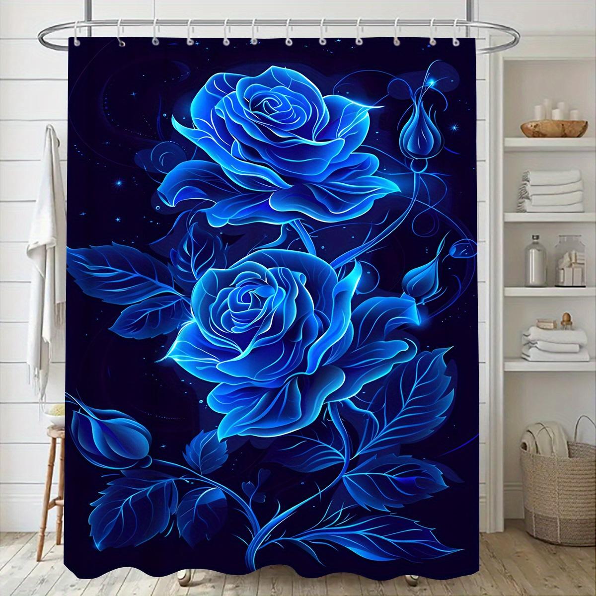 Blue Rose Shower Curtain Print Dark Background Glow Effect Waterproof Bath Decor Romantic Floral Design W60H190(CM)-1 Pcs
Blue Rose Shower Curtain Print Dark Background Glow Effect Waterproof Bath Decor Romantic Floral Design W60H190(CM)-1 Pcs