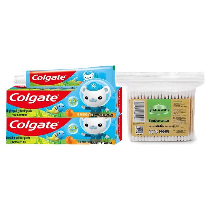 Colgate Kids Toothpaste Set (2-5Y, Orange) with Bamboo Cotton Swabs
Colgate Kids Toothpaste Set (2-5Y, Orange) with Bamboo Cotton Swabs