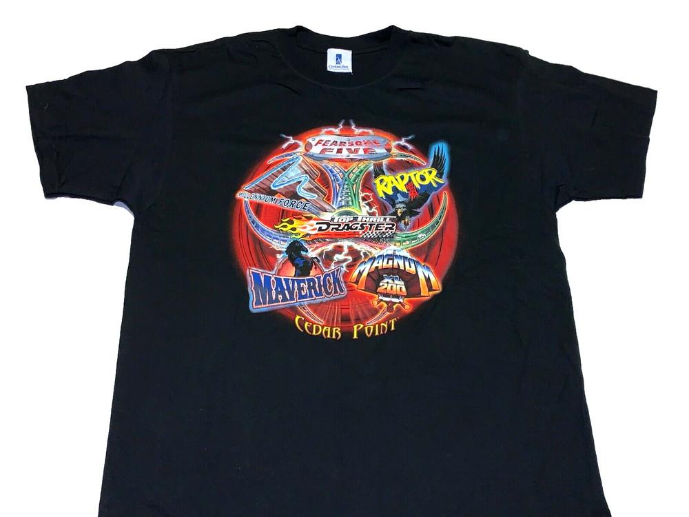 Rare! Vintage 2000s Cedar Point Fearsome Five Roller Coasters T-Shirt New! XL Unisex T-Shirt L
Rare! Vintage 2000s Cedar Point Fearsome Five Roller Coasters T-Shirt New! XL Unisex T-Shirt L