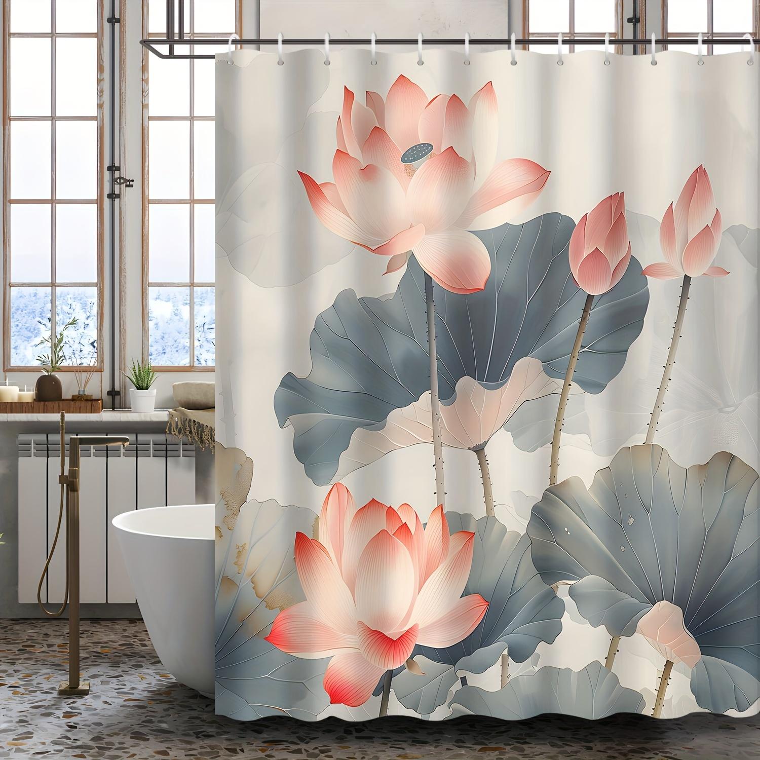 1Pc Pink Lotus Retro Ink Painting Pattern Shower Curtain, Polyester Fabric, Machine Washable, Suitable For Bathroom Decoration W60H190(CM)-1 Pcs
1Pc Pink Lotus Retro Ink Painting Pattern Shower Curtain, Polyester Fabric, Machine Washable, Suitable For Bathroom Decoration W60H190(CM)-1 Pcs