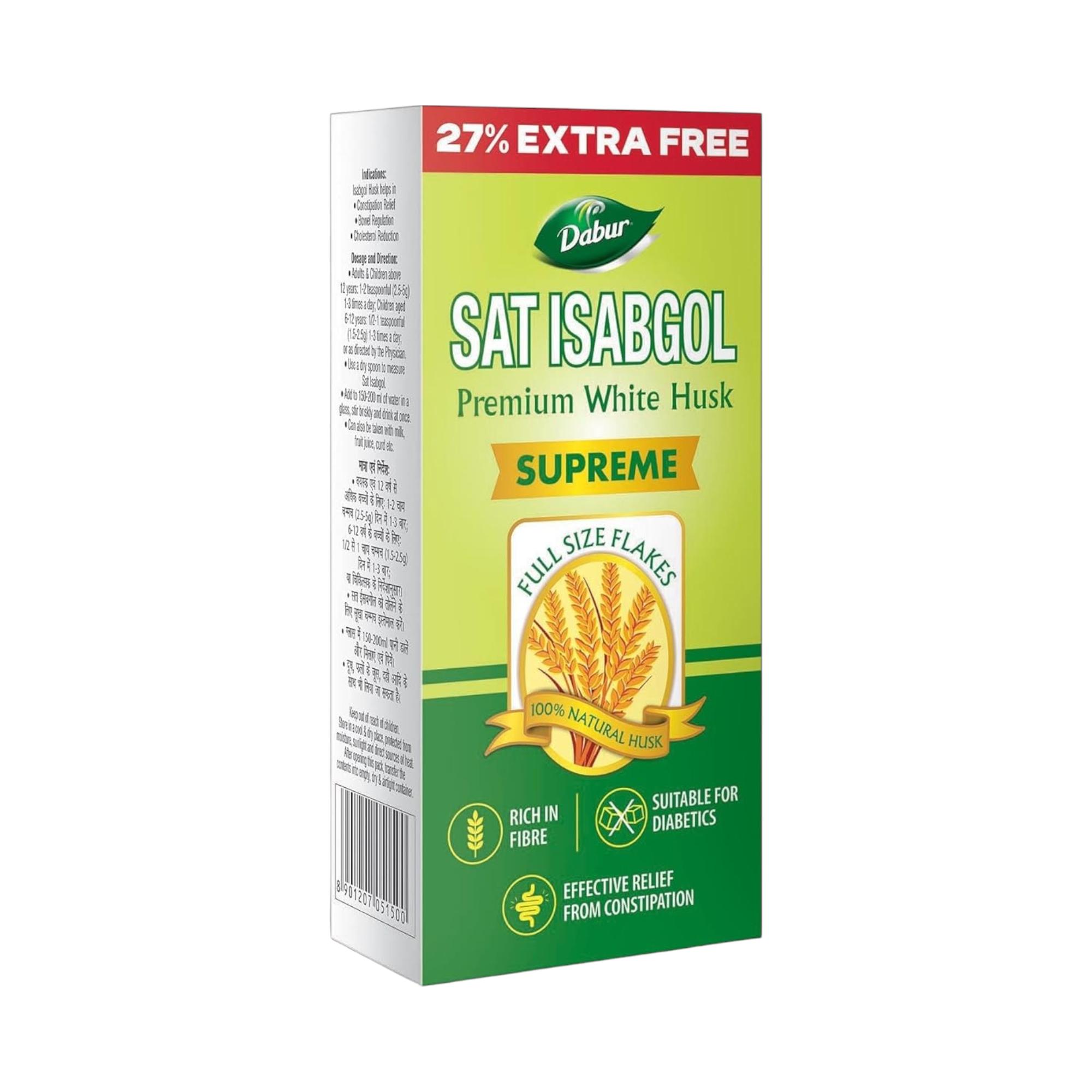 Dabur Sat Isabgol Psyllium Husk 230g Pure Fiber Supplement for Digestive Health
Dabur Sat Isabgol Psyllium Husk 230g Pure Fiber Supplement for Digestive Health
