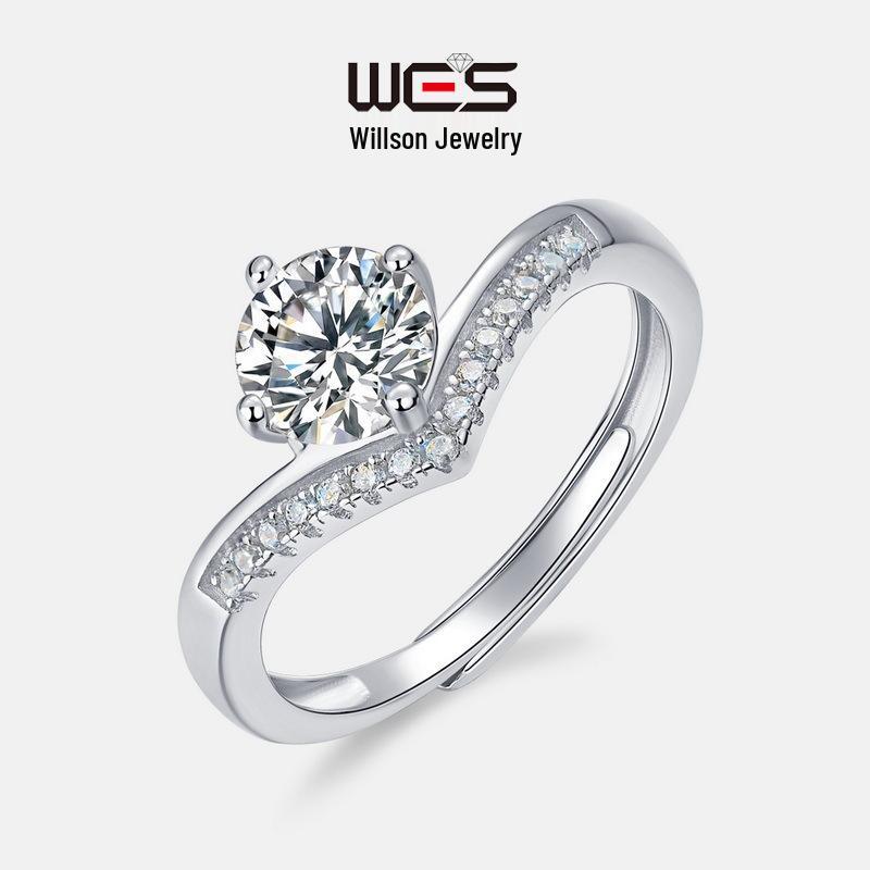 Willson Jewelry S925 Silver Moissanite Princess Crown Proposal Ring Adjustable (with GRA Moissanite Certificate)
Willson Jewelry S925 Silver Moissanite Princess Crown Proposal Ring Adjustable (with GRA Moissanite Certificate)