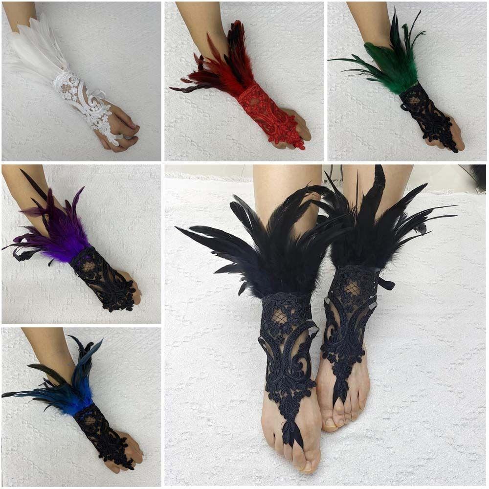 Fashion Party Accessories Women Natural Lace Bracelet Fishnet Gloves Natural Feather Long Gloves
Fashion Party Accessories Women Natural Lace Bracelet Fishnet Gloves Natural Feather Long Gloves