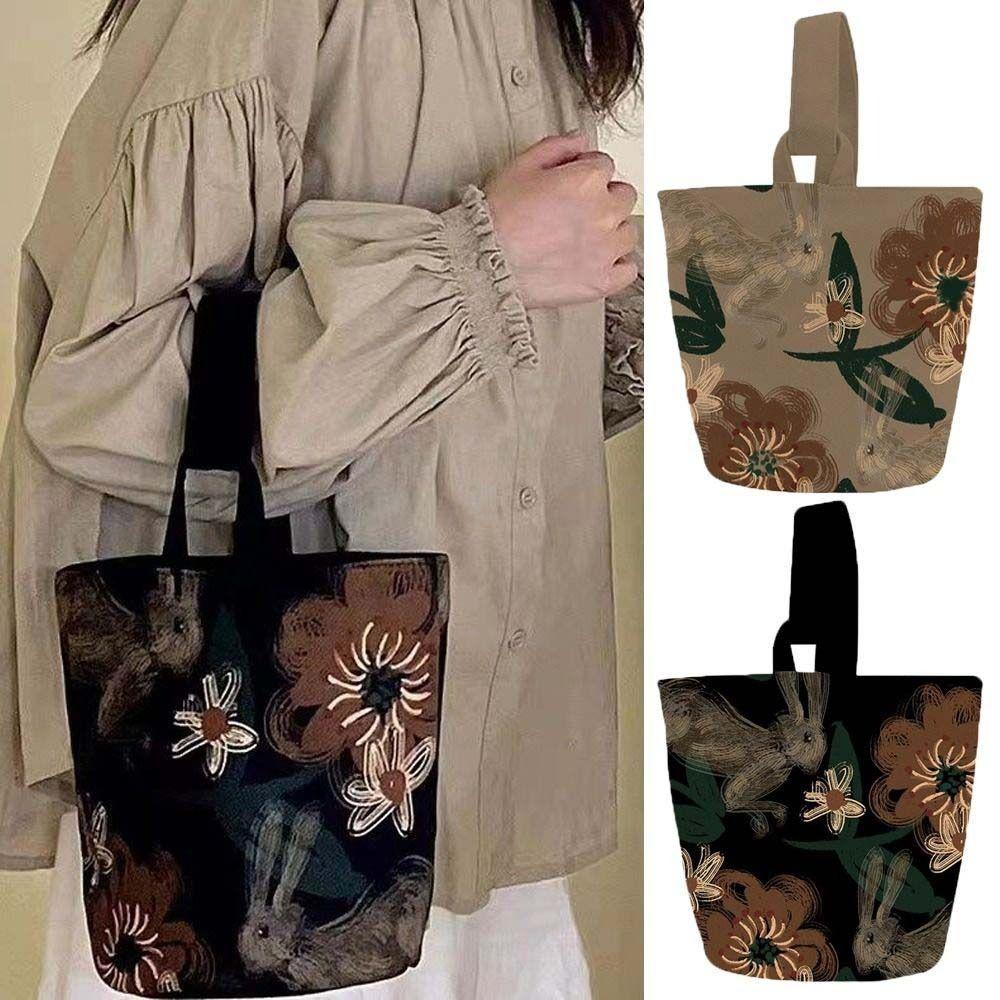 Shoulder Bag Flower Print Handbag Animal Ins Cartoon Tote Bag Rabbit Canvas Bucket Bag Shopping чорний
Shoulder Bag Flower Print Handbag Animal Ins Cartoon Tote Bag Rabbit Canvas Bucket Bag Shopping чорний