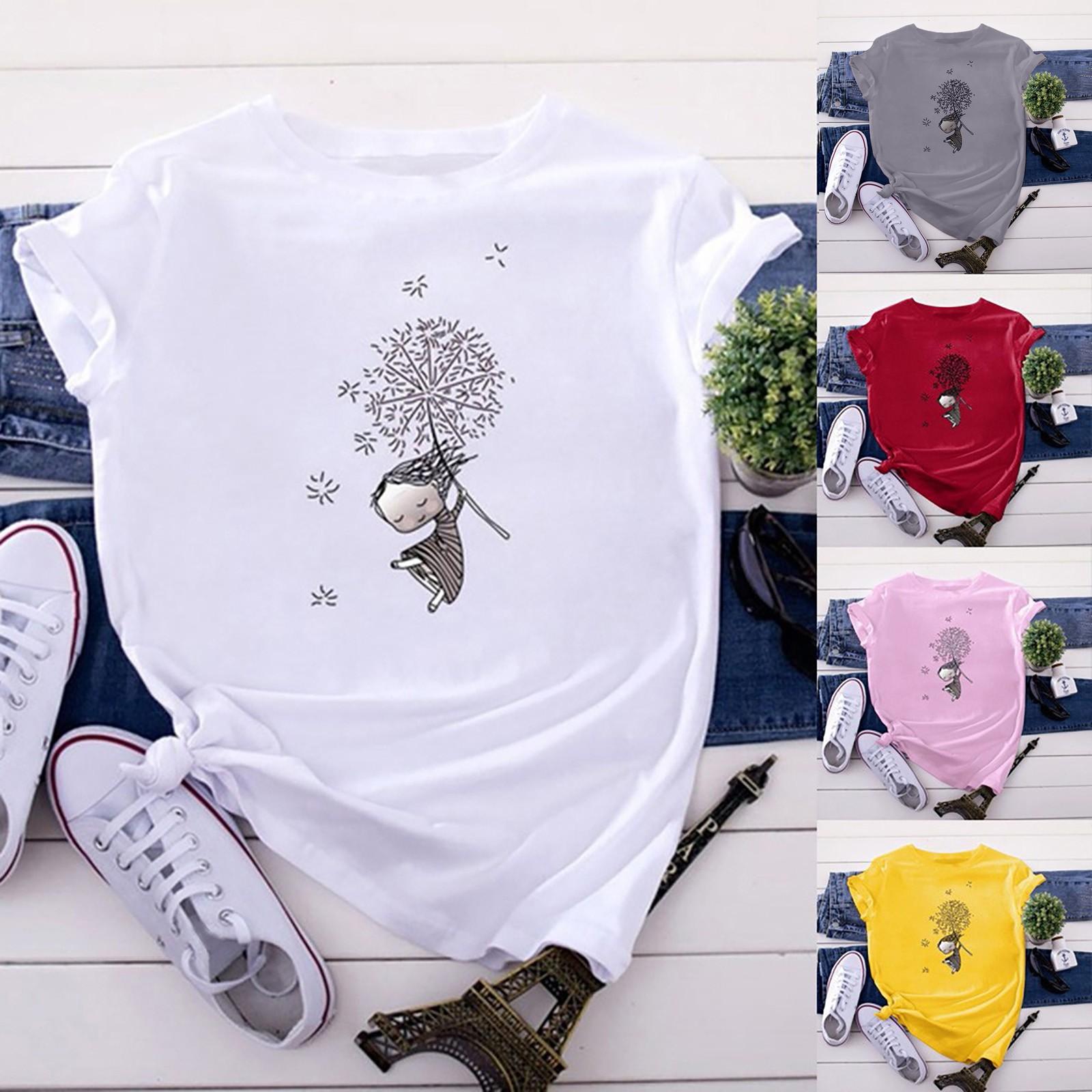 Женская повседневная модная летняя футболка с короткими рукавами и принтом
Женская повседневная модная летняя футболка с короткими рукавами и принтом