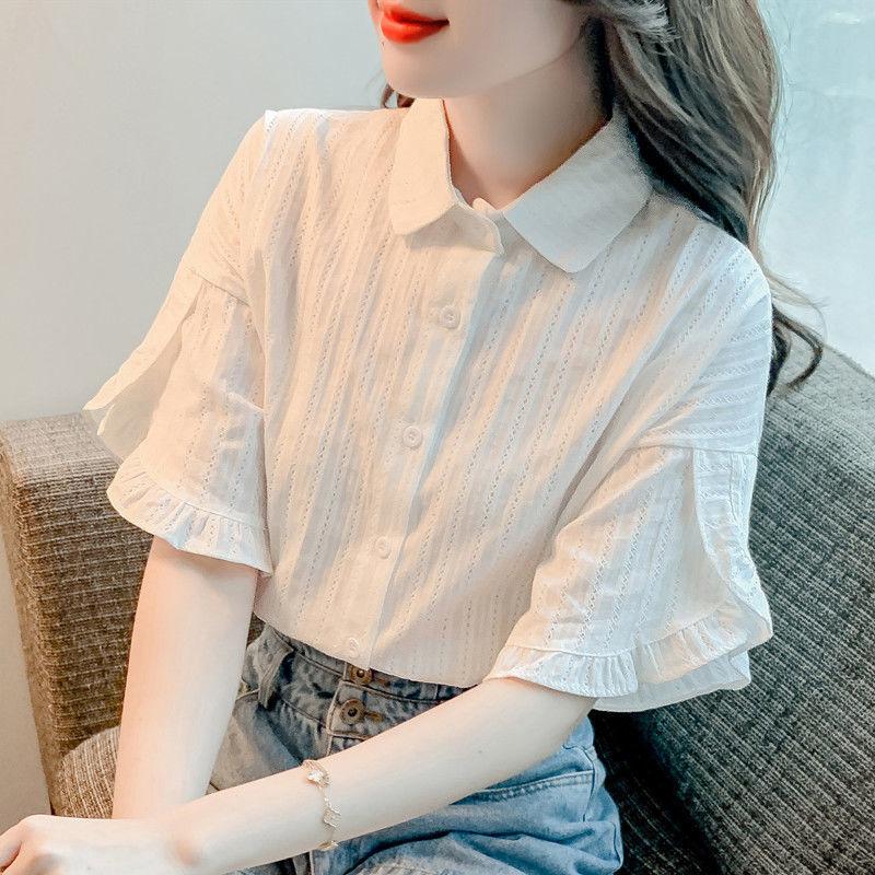 White Shirt with Lotus Leaf Sleeves New Summer Women s Clothing Fresh and Loose Belly-covering Short-sleeved Tops S білий
White Shirt with Lotus Leaf Sleeves New Summer Women s Clothing Fresh and Loose Belly-covering Short-sleeved Tops S білий