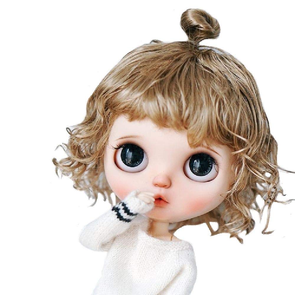 YR EARTH S324 Heat Resistant Wig for Doll Blythe Size Wig Curly Bob Hair inches Size blythe Accessories Tea 9-10 (Milk Gold)
YR EARTH S324 Heat Resistant Wig for Doll Blythe Size Wig Curly Bob Hair inches Size blythe Accessories Tea 9-10 (Milk Gold)