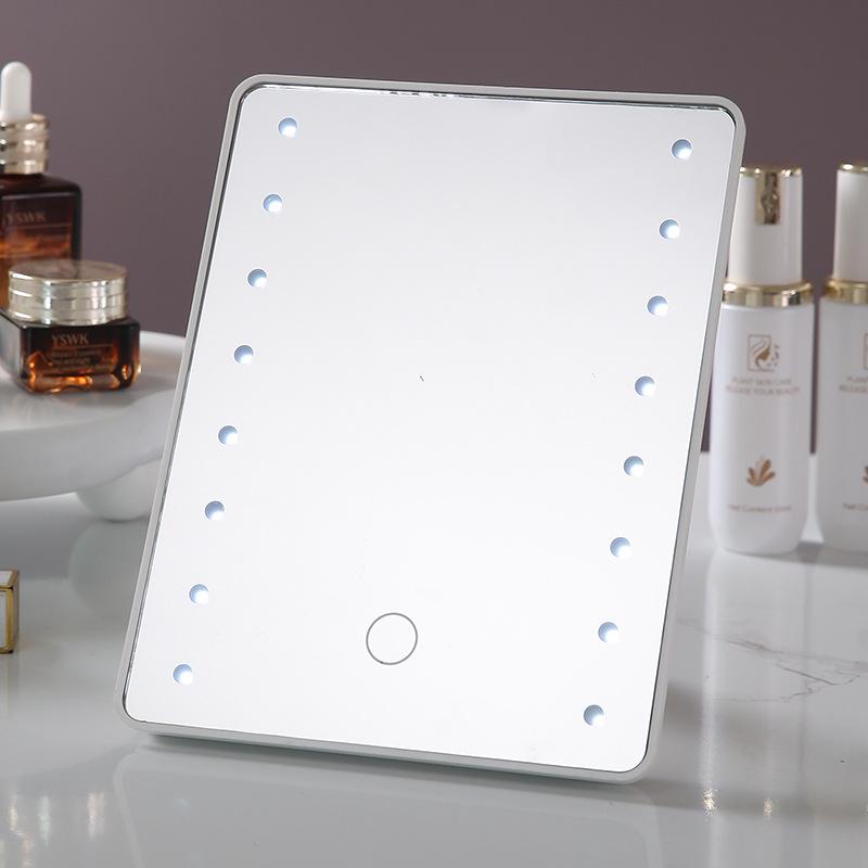 16 LED Touch-Sensing 360° Rotating Vanity Makeup Mirror with Storage
16 LED Touch-Sensing 360° Rotating Vanity Makeup Mirror with Storage