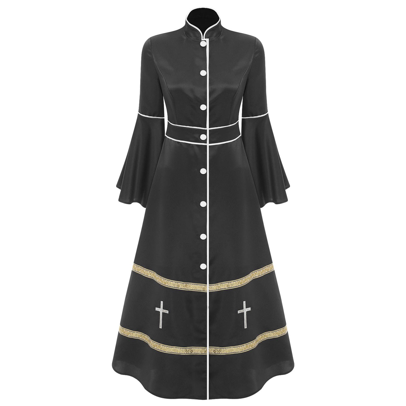 Жіноча Клірикальна Міністерська Роба Довгий Рукав Ґудзики Ряса Костюм Церковний Пастор Косплей Літургійні Ризи Одяг для Проповіді M чорний
Жіноча Клірикальна Міністерська Роба Довгий Рукав Ґудзики Ряса Костюм Церковний Пастор Косплей Літургійні Ризи Одяг для Проповіді M чорний