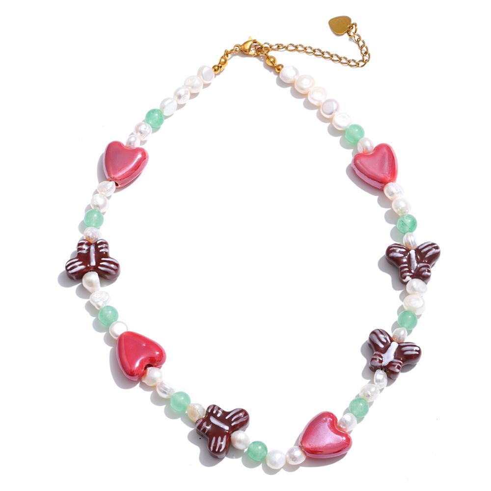 Yhpup Luxury Natural Pearl Stone Ceramic Butterfly Heart Chain Necklace for Women Exquisite Handmade Jewellery Waterproof Gift
Yhpup Luxury Natural Pearl Stone Ceramic Butterfly Heart Chain Necklace for Women Exquisite Handmade Jewellery Waterproof Gift