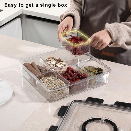 Fridge Food Storage Box Transparent Multi Compartments Airtight Dustproof Moisture-proof with Handle And Lock Design Snacks Candy Fruit Serving Tray белый
Fridge Food Storage Box Transparent Multi Compartments Airtight Dustproof Moisture-proof with Handle And Lock Design Snacks Candy Fruit Serving Tray белый