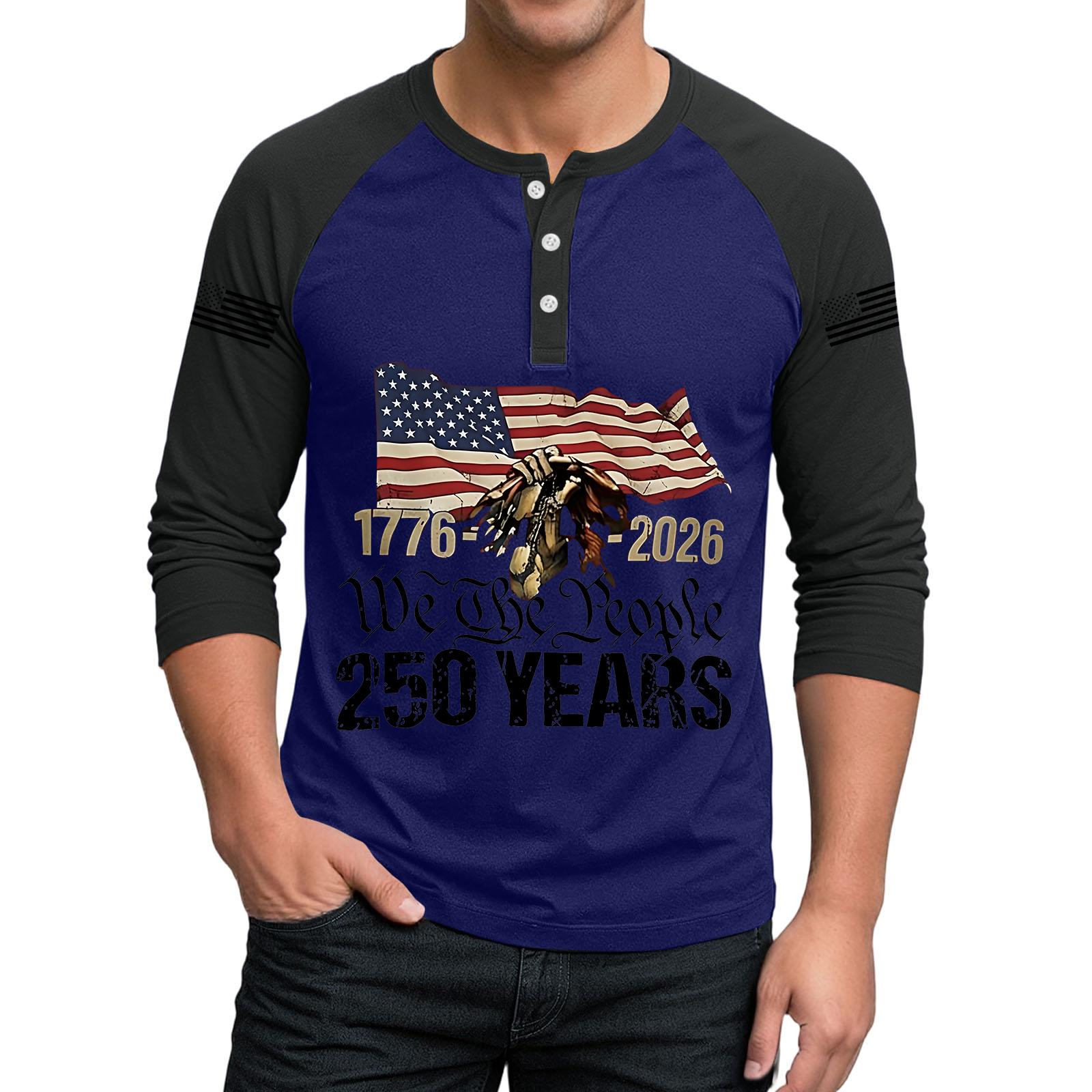 Men’s Henley Neck Raglan Sleeve Shirt with Independence Day Print and Design We The 250 Years Celebration Top XXL
Men’s Henley Neck Raglan Sleeve Shirt with Independence Day Print and Design We The 250 Years Celebration Top XXL