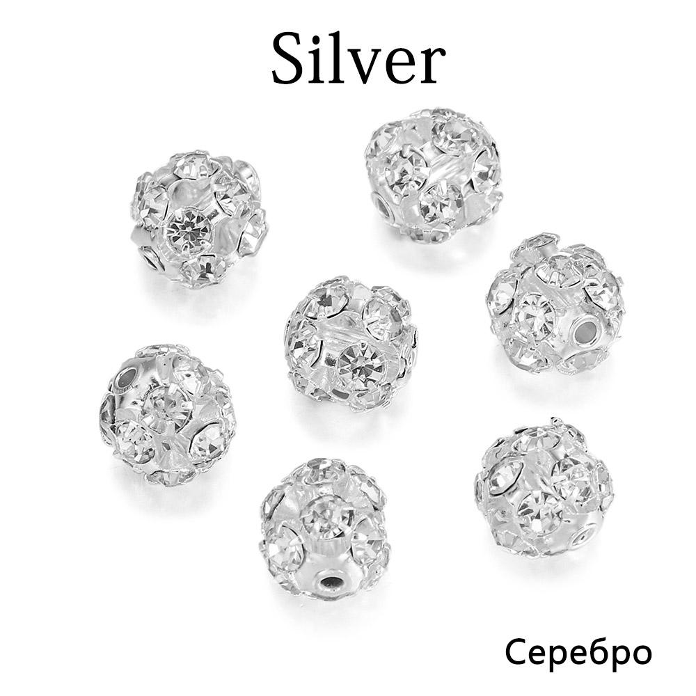 30pcs/lot Copper Plated Glass Rhinestone Ball Bead imitate Crystal Round Spacer Loose Beads For Bracelet Jewelry Making Supplies 6mm серебряный
30pcs/lot Copper Plated Glass Rhinestone Ball Bead imitate Crystal Round Spacer Loose Beads For Bracelet Jewelry Making Supplies 6mm серебряный
