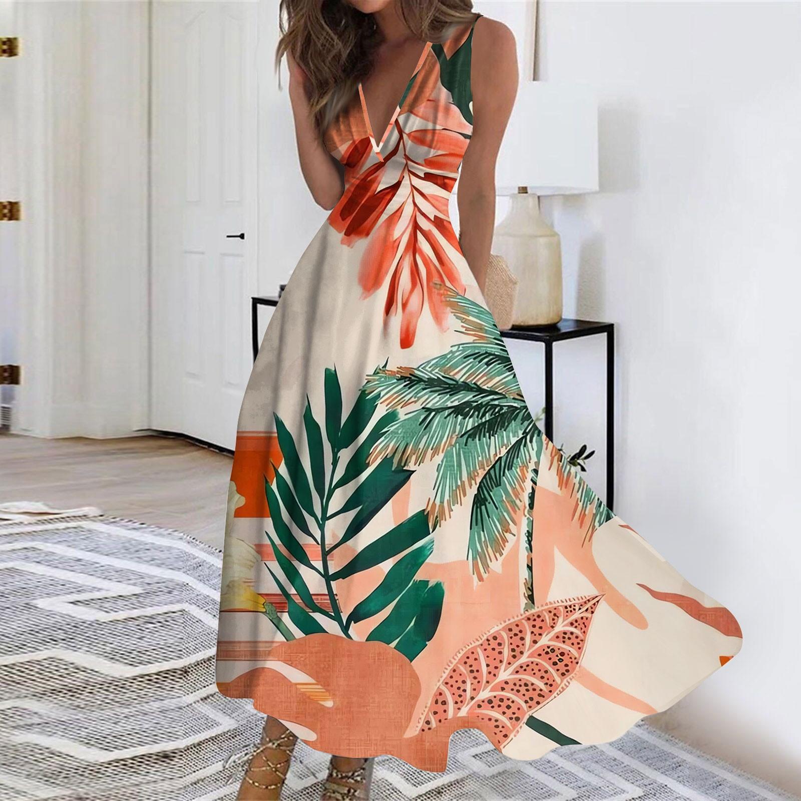 Женская мода летние цветочные принты V-образный вырез без рукавов туника повседневные платья XXL оранжевый
Женская мода летние цветочные принты V-образный вырез без рукавов туника повседневные платья XXL оранжевый