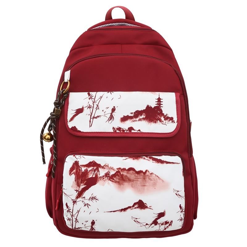 Рюкзак большой емкости с рисунком тушью, школьный рюкзак унисекс красный
Рюкзак большой емкости с рисунком тушью, школьный рюкзак унисекс красный