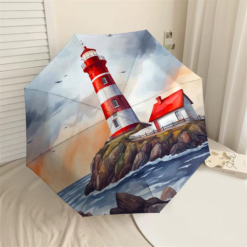 1PC Lighthouse Sea Umbrella-8-Rib Reinforced, Automatic Open, Lightweight & Durable, Cute Fashion Accessory for Outdoor-P2713
1PC Lighthouse Sea Umbrella-8-Rib Reinforced, Automatic Open, Lightweight & Durable, Cute Fashion Accessory for Outdoor-P2713