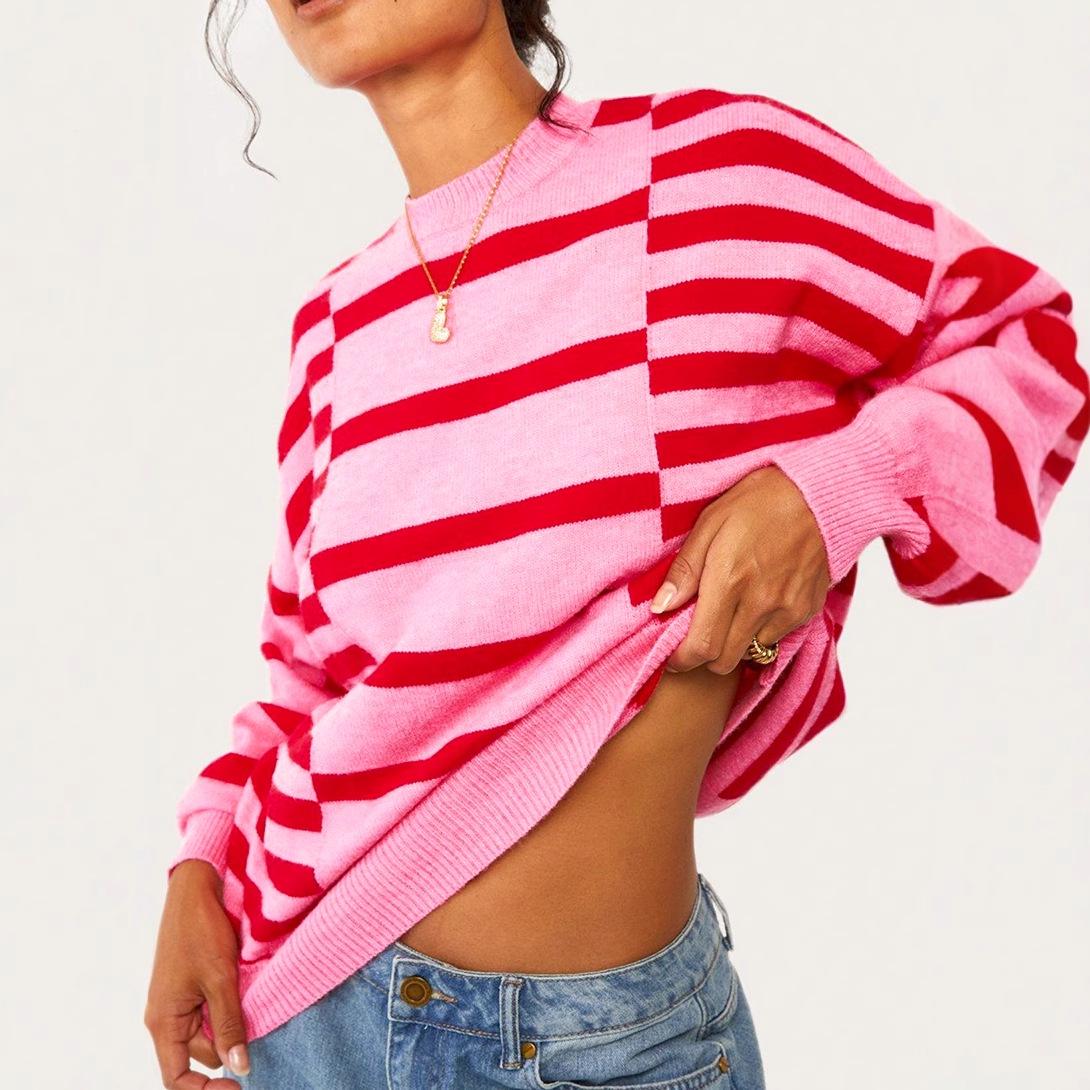Shiying Striped Color Block Round Neck Pullover: Versatile Loose-Fit Knit Sweater for Women XL
Shiying Striped Color Block Round Neck Pullover: Versatile Loose-Fit Knit Sweater for Women XL