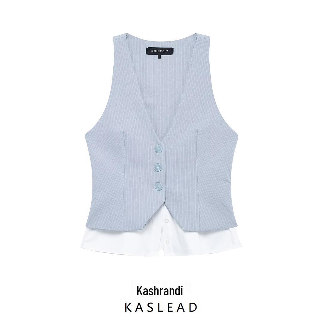 2025 Spring Women s European & American V-neck Sleeveless Textured Top Extra Small синий
2025 Spring Women s European & American V-neck Sleeveless Textured Top Extra Small синий