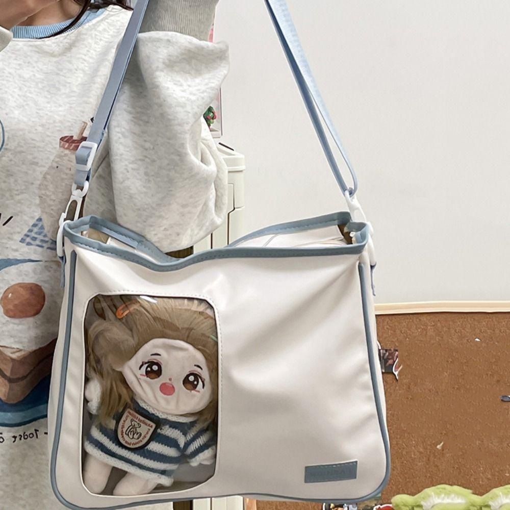 Solid Color Transparent Itabag Doll Display Student Shoulder Bag Simple PU Messenger Bag Travel
Solid Color Transparent Itabag Doll Display Student Shoulder Bag Simple PU Messenger Bag Travel