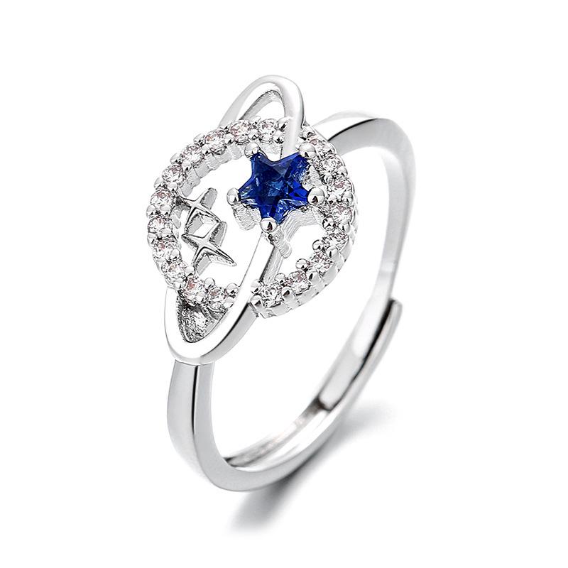 European Style Women s Blue Diamond Star & Planet Open Ring Adjustable
European Style Women s Blue Diamond Star & Planet Open Ring Adjustable