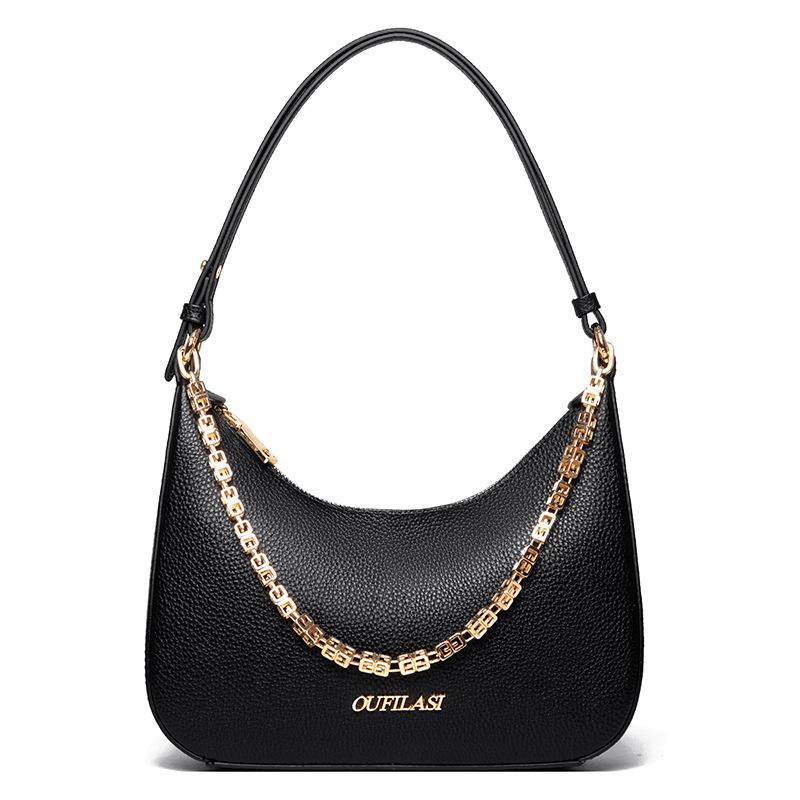 Premium leather women s bag new fashion chain shoulder messenger bag first layer cowhide armpit bag чорний
Premium leather women s bag new fashion chain shoulder messenger bag first layer cowhide armpit bag чорний