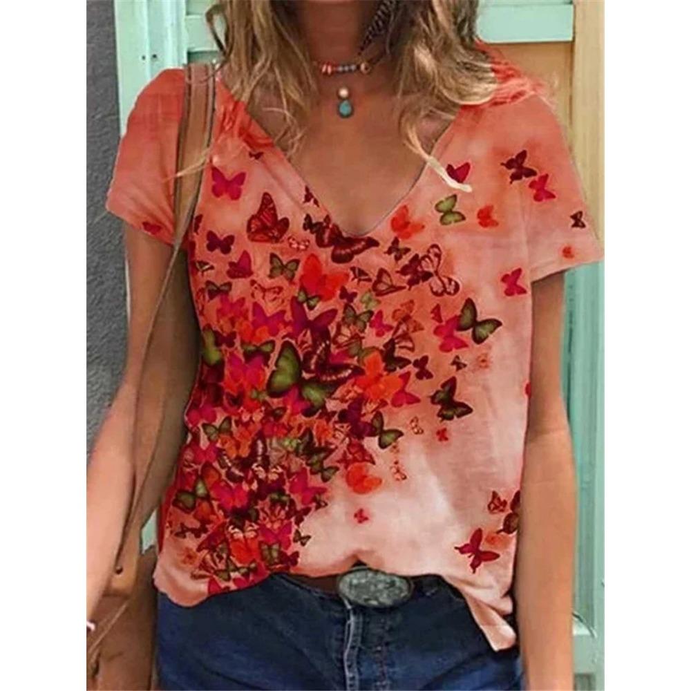 3D Butterfly Print Women T-Shirts Short Sleeve Oversized Summer Tee Loose Casual Basic Tops Female V-Neck Street T-Shirt 5XL Top S
3D Butterfly Print Women T-Shirts Short Sleeve Oversized Summer Tee Loose Casual Basic Tops Female V-Neck Street T-Shirt 5XL Top S