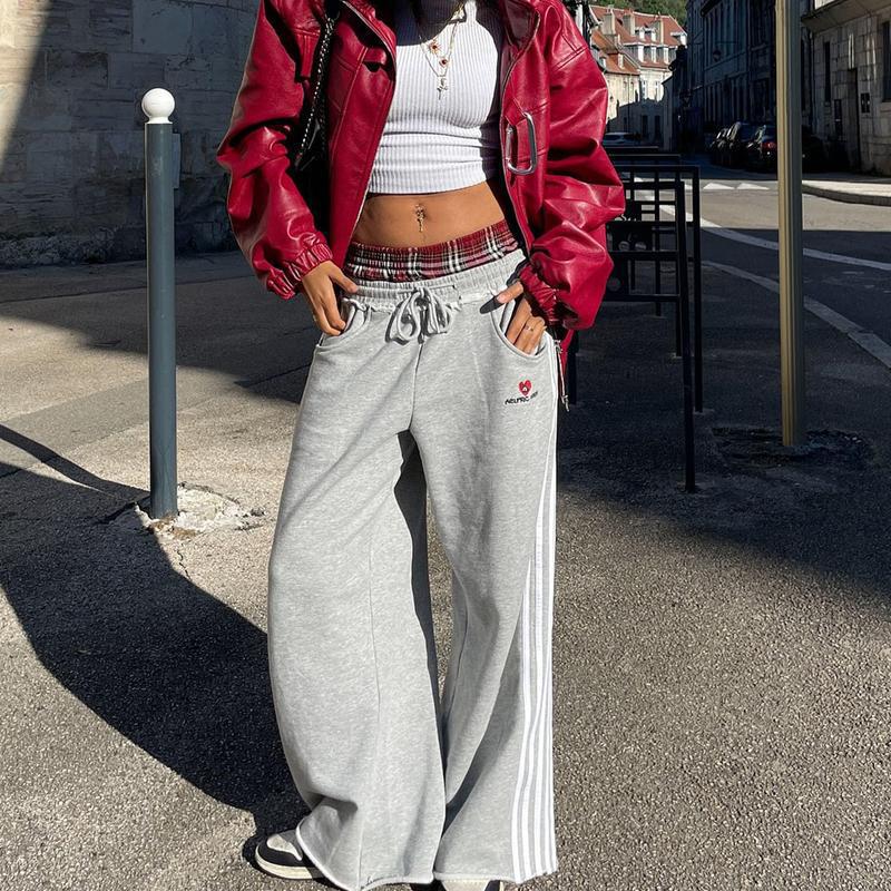 European and American retro sports casual loose fitting men s and women s double waisted fake two-piece sweatpants XL сірий колір
European and American retro sports casual loose fitting men s and women s double waisted fake two-piece sweatpants XL сірий колір