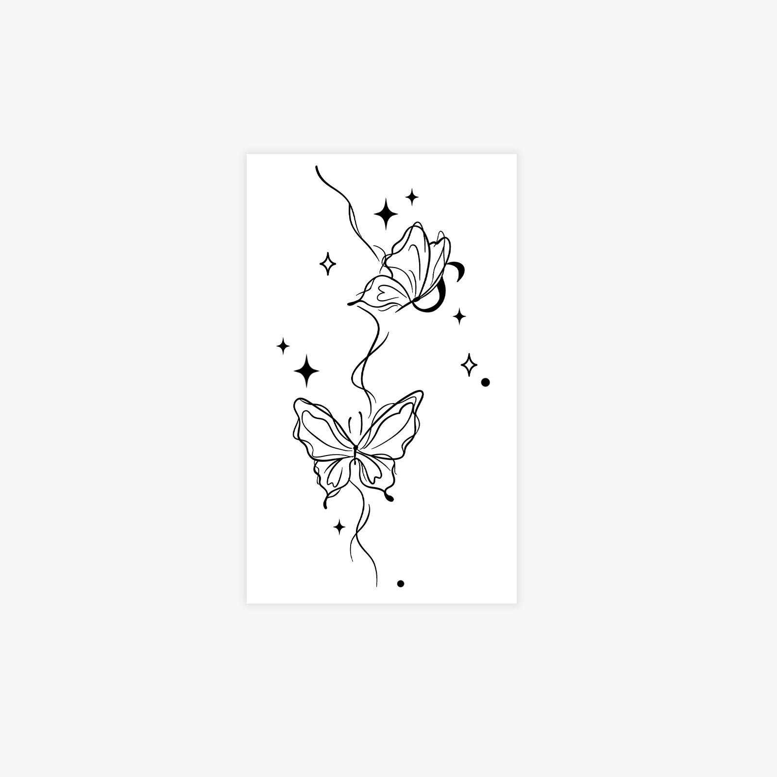 Butterfly Star Trail Flowing Fine Line Tattoo Sticker Waterproof And Long-Lasting Smart Butterfly Arm Decorative Sticker 9*15
Butterfly Star Trail Flowing Fine Line Tattoo Sticker Waterproof And Long-Lasting Smart Butterfly Arm Decorative Sticker 9*15