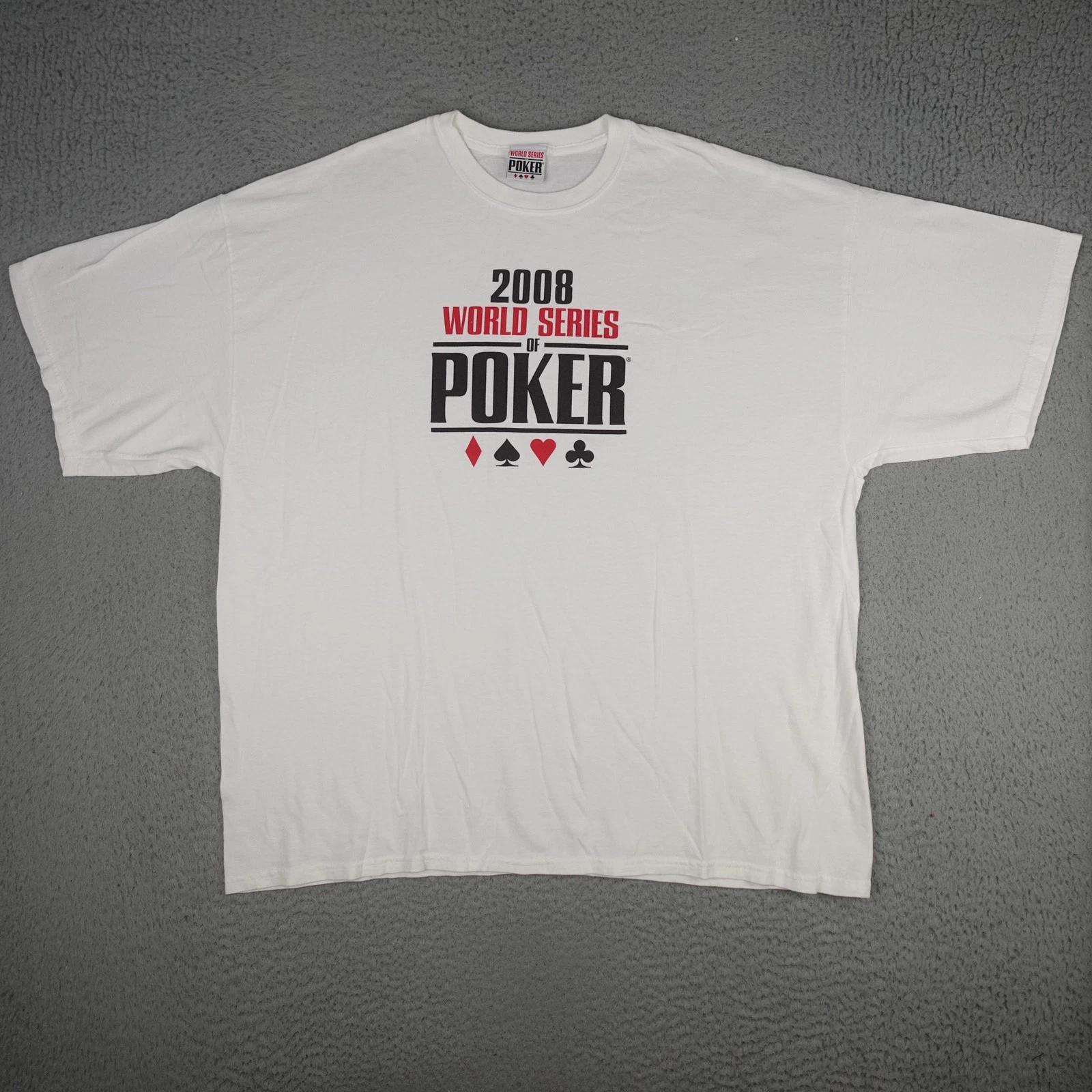 Рубашка Мировой серии покера Мужская 3XL Белая 2008 WSOP Графическая футболка Азартные игры Казино L
Рубашка Мировой серии покера Мужская 3XL Белая 2008 WSOP Графическая футболка Азартные игры Казино L