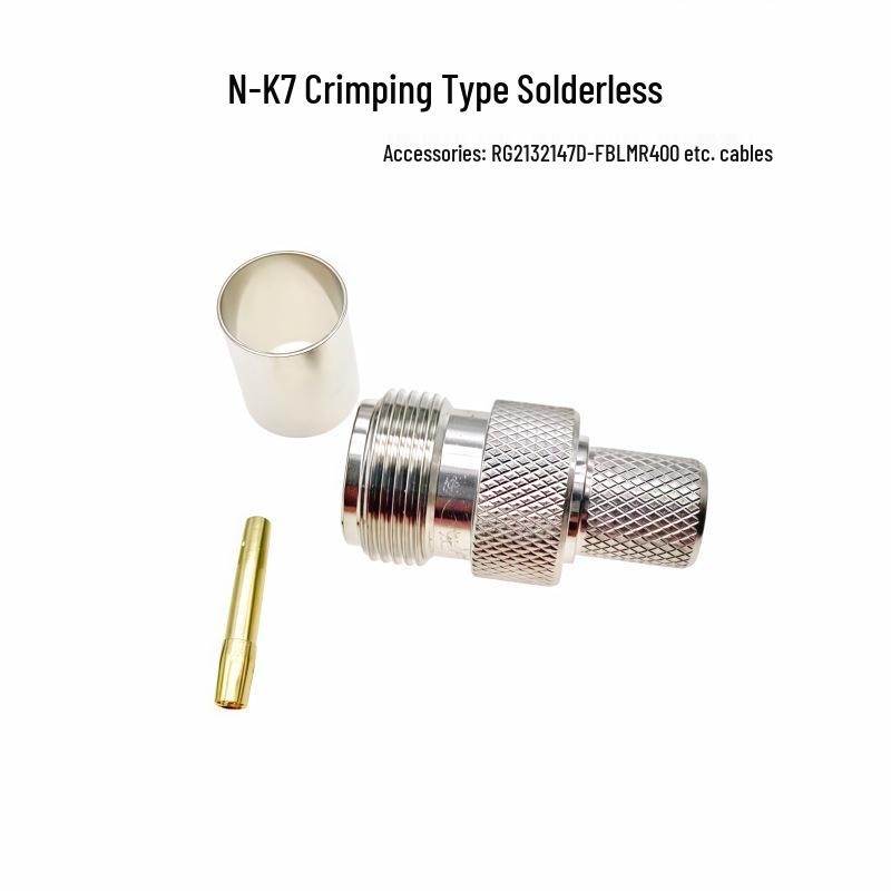 All-Copper N-K-7 RF Connector, Crimp Type N/L16 Female for RG213/214/7DFB/LMR400
All-Copper N-K-7 RF Connector, Crimp Type N/L16 Female for RG213/214/7DFB/LMR400