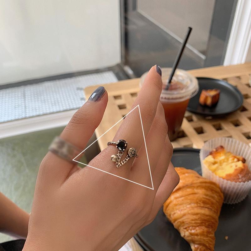 Stylish 925 Silver Smiley Face Ring For Women Adjustable Trendy Ins Design
Stylish 925 Silver Smiley Face Ring For Women Adjustable Trendy Ins Design