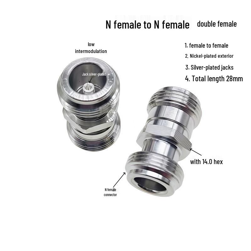 Pure Copper L16-50KK 1/2 Double Female Feeder Adapter, Silver, Intermodulation 150-155
Pure Copper L16-50KK 1/2 Double Female Feeder Adapter, Silver, Intermodulation 150-155