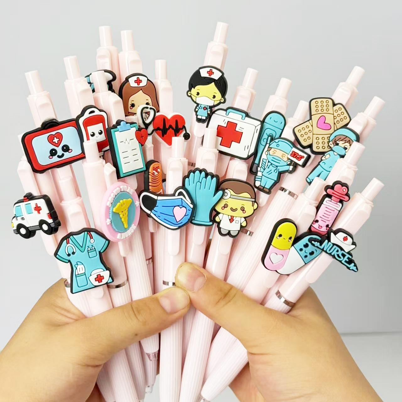 10Pcs Nurse Doctor Theme PVC Soft Gel Pen - Assorted Medical Cartoon Designs, Durable Plastic Pens for Office & Hospital Use - Fun Gift for Healthcare Random style 10Pcs
10Pcs Nurse Doctor Theme PVC Soft Gel Pen - Assorted Medical Cartoon Designs, Durable Plastic Pens for Office & Hospital Use - Fun Gift for Healthcare Random style 10Pcs