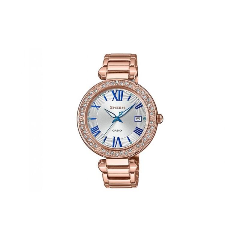 Casio SHEEN series, fashionable, elegant and simple, blue hands, Roman numerals, business, quartz movement, stainless steel strap, SHE-4057PG-7A синий
Casio SHEEN series, fashionable, elegant and simple, blue hands, Roman numerals, business, quartz movement, stainless steel strap, SHE-4057PG-7A синий