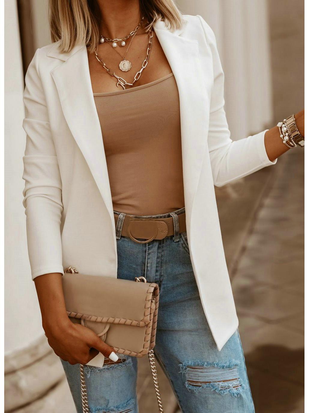 Женский повседневный пиджак в европейском и американском стиле, осенне-зимний, однотонный L грязно-белый
Женский повседневный пиджак в европейском и американском стиле, осенне-зимний, однотонный L грязно-белый