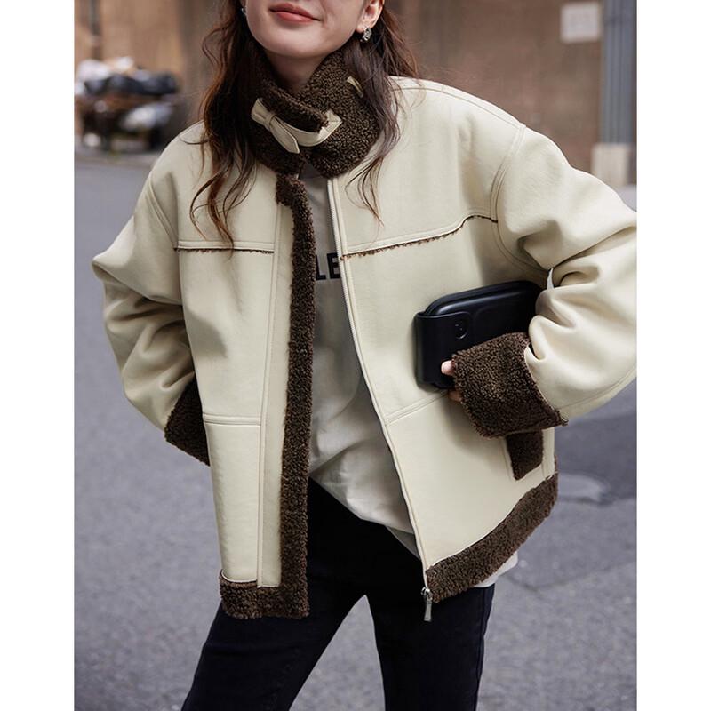 Demana Women s Biker Style Faux Lamb Wool PU Leather Patchwork Winter Jacket S
Demana Women s Biker Style Faux Lamb Wool PU Leather Patchwork Winter Jacket S