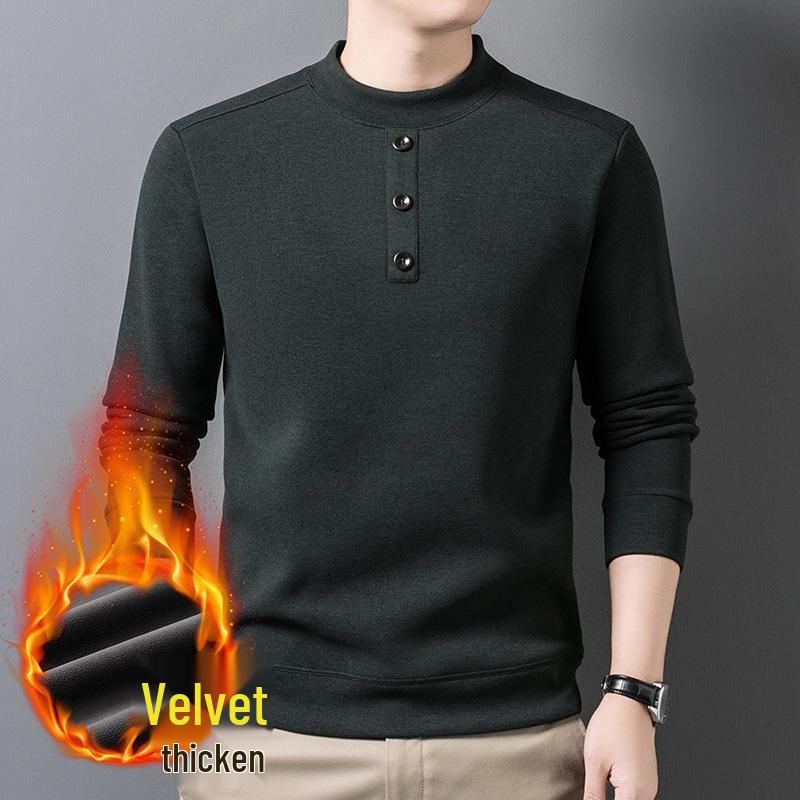 Men s 2025 Thick Velvet Half-High Collar Sweater Hoodie, Winter Wear with Round Neck & Button. 4XL (suggested 185-200 jin) темно-зелений колір
Men s 2025 Thick Velvet Half-High Collar Sweater Hoodie, Winter Wear with Round Neck & Button. 4XL (suggested 185-200 jin) темно-зелений колір