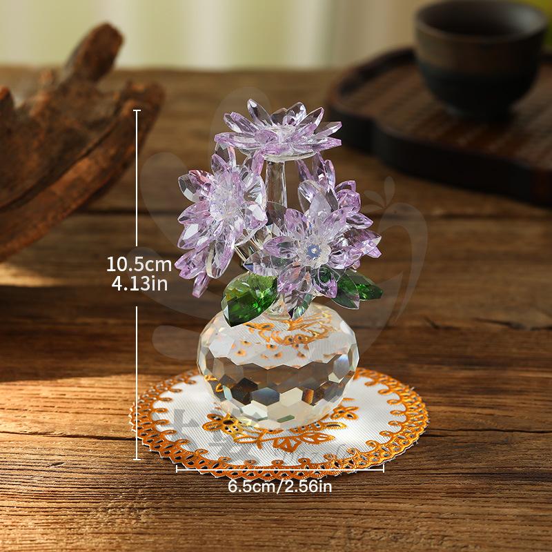 Crystal glass handicrafts simulation 5 small lotus ornaments for friends, gifts and gifts
Crystal glass handicrafts simulation 5 small lotus ornaments for friends, gifts and gifts