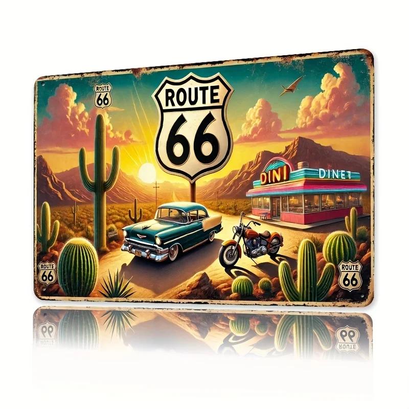Route 66 Metal Sign Retro Car Motorcycle Wall Art with Diner Desert Scene Easy to Hang Durable Iron Tin Sign for Kitchen 20x30cm(7.8x11.8inch)
Route 66 Metal Sign Retro Car Motorcycle Wall Art with Diner Desert Scene Easy to Hang Durable Iron Tin Sign for Kitchen 20x30cm(7.8x11.8inch)