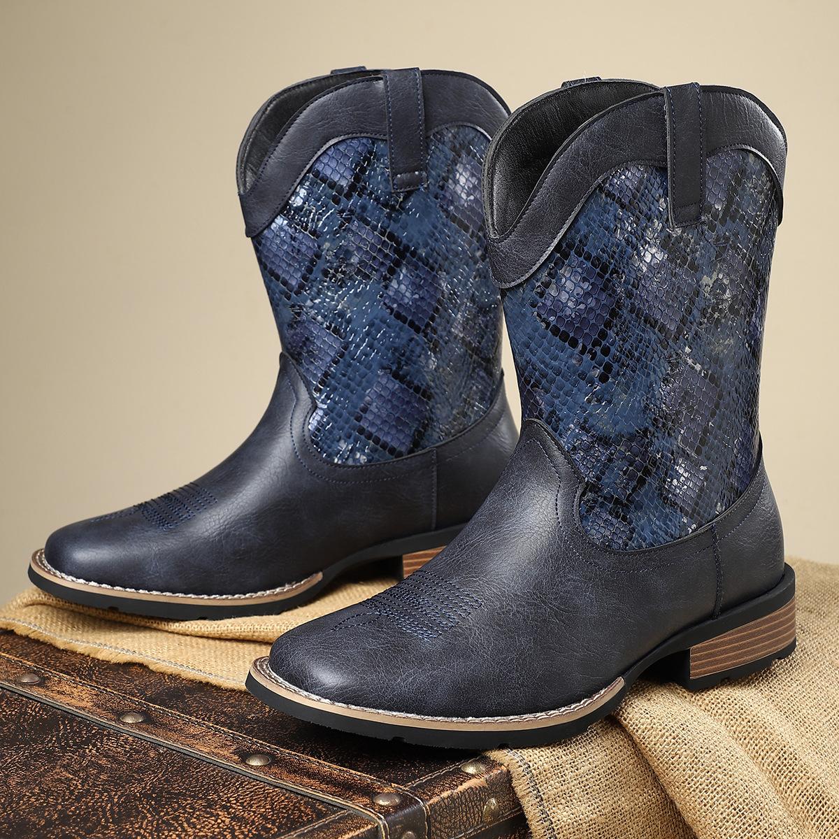 New Western Cowboy Boots Men s Tall British Knight Boots Versatile Retro Leather Boots High Help Casual Tooling Boots 50 синій
New Western Cowboy Boots Men s Tall British Knight Boots Versatile Retro Leather Boots High Help Casual Tooling Boots 50 синій