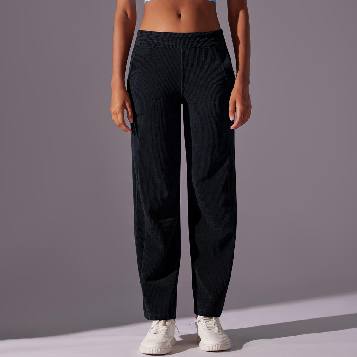 European and American new casual wide-leg yoga pants show buttocks and abdomen outdoor sports trousers corduroy striped fitness pants women S
European and American new casual wide-leg yoga pants show buttocks and abdomen outdoor sports trousers corduroy striped fitness pants women S