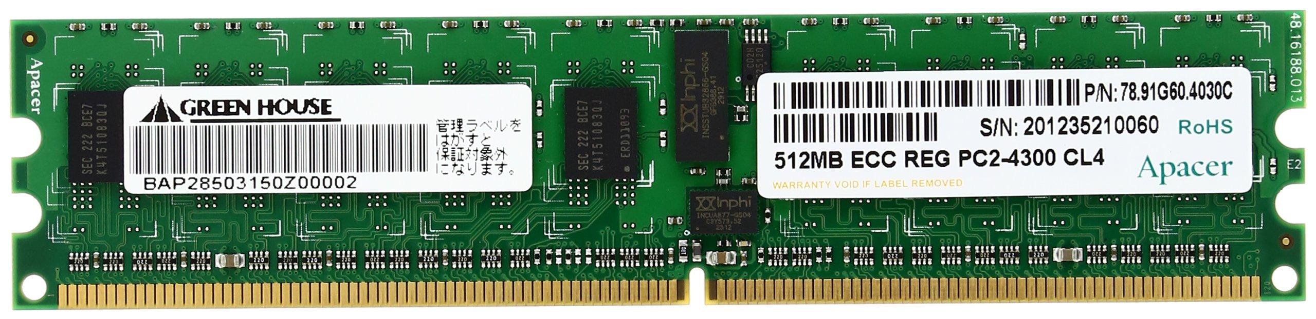 Green House for DELL Server 240pin DDR2 SDRAM ECC RDIMM 512MB PC2-4200 GH-DS533-512RED
Green House for DELL Server 240pin DDR2 SDRAM ECC RDIMM 512MB PC2-4200 GH-DS533-512RED