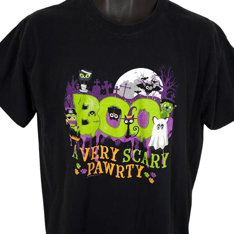 Halloween 100% Cotton T-shirt Mens Tees Top Mens Size Large Black Boo Very Scary Pawrty Cute Dogs Cats 3XL
Halloween 100% Cotton T-shirt Mens Tees Top Mens Size Large Black Boo Very Scary Pawrty Cute Dogs Cats 3XL