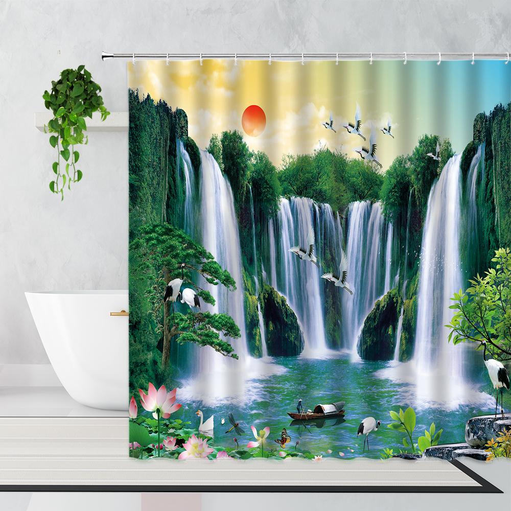 Zen Bamboo Forest Shower Curtain Summer Forest Jungle Waterfall Rock Nature Scenery Bath Curtains Set Green Landscape Bathroom W90xH180cm(35x70 in)
Zen Bamboo Forest Shower Curtain Summer Forest Jungle Waterfall Rock Nature Scenery Bath Curtains Set Green Landscape Bathroom W90xH180cm(35x70 in)