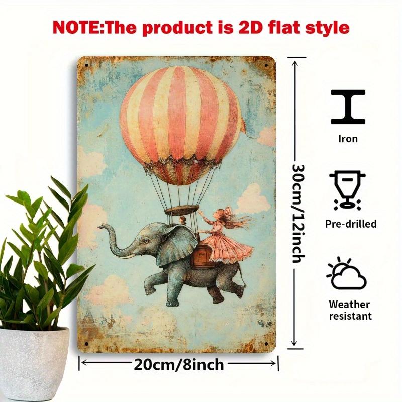 1pc Whimsical Elephant Hot Air Balloon Metal Wall Art - 8x12 Inch Iron Vintage Pastel Decor, Bohemian Bedroom Sign or Unique 20x30cm(7.8x11.8inch)
1pc Whimsical Elephant Hot Air Balloon Metal Wall Art - 8x12 Inch Iron Vintage Pastel Decor, Bohemian Bedroom Sign or Unique 20x30cm(7.8x11.8inch)